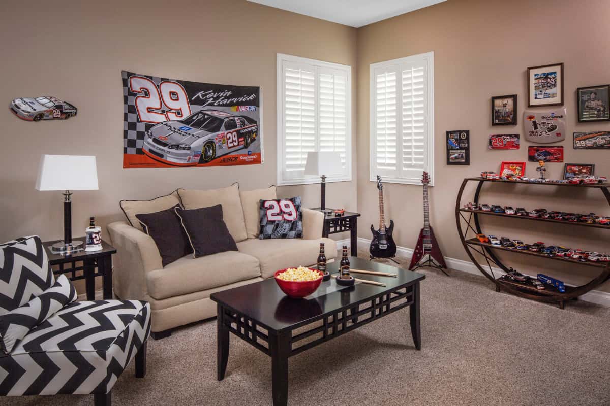 Phoenix man cave with shutters